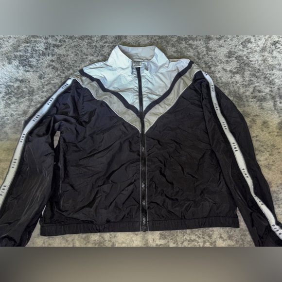 Victoria’s Secret PINK Black & White Windbreaker Jacket Size Medium - Picture 2 of 2